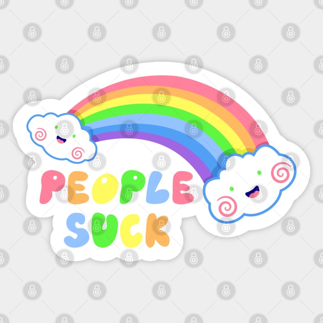 People Suck Doom Rainbow Sticker by machmigo